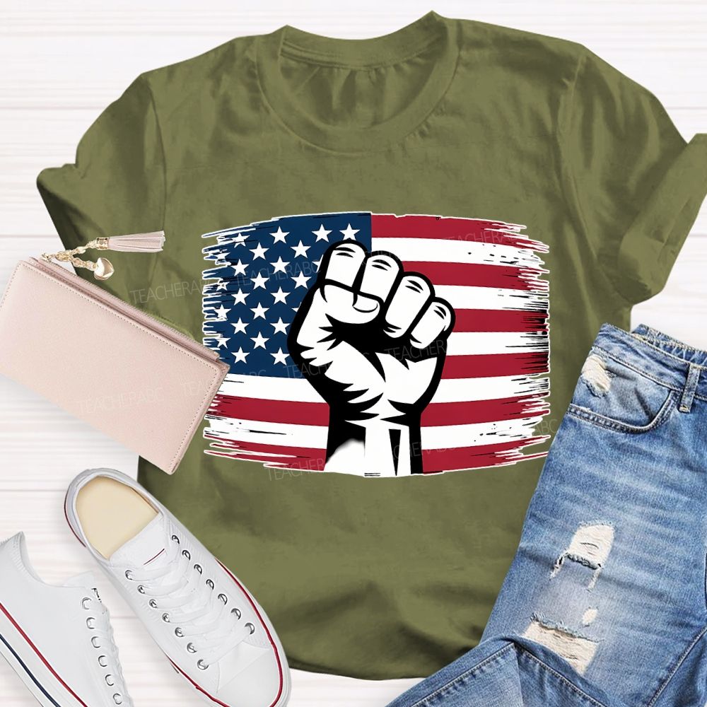 Fist Flag  Teacher T-shirt