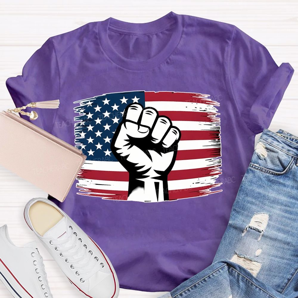 Fist Flag  Teacher T-shirt