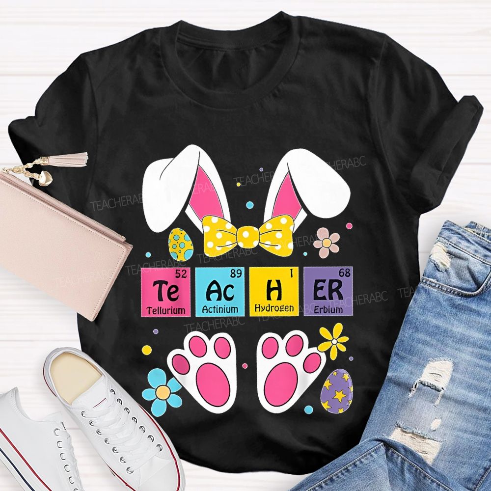 Teacher Bunny Easter Egg Graphics  Teacher T-shirt