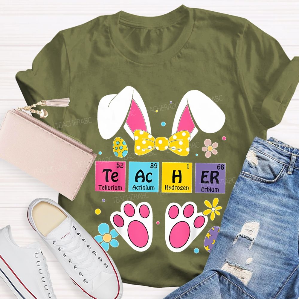 Teacher Bunny Easter Egg Graphics  Teacher T-shirt