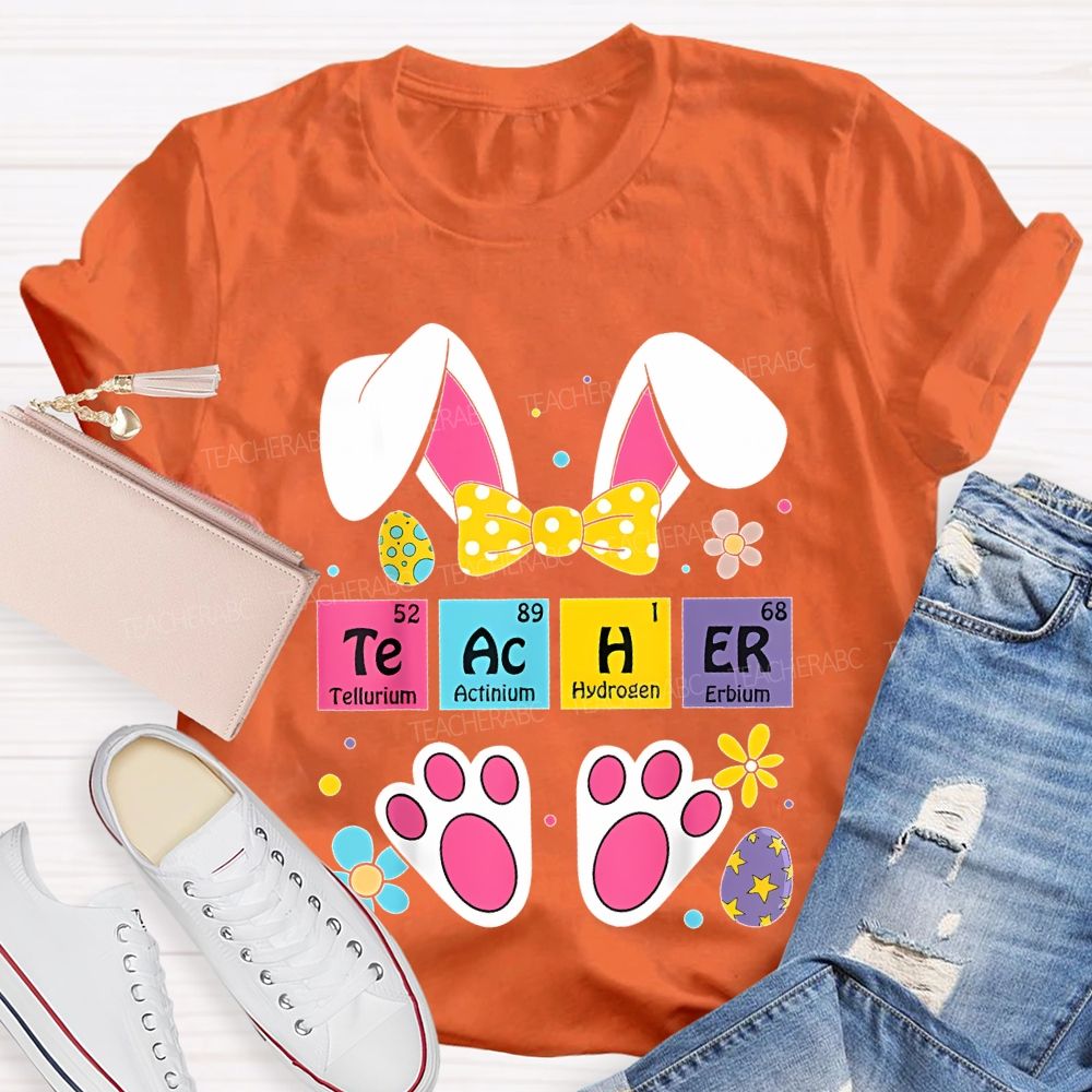 Teacher Bunny Easter Egg Graphics  Teacher T-shirt