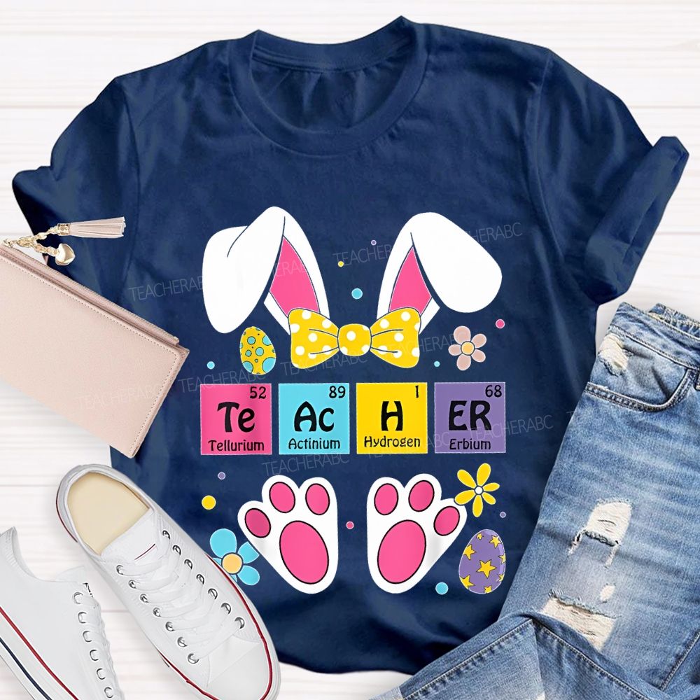 Teacher Bunny Easter Egg Graphics  Teacher T-shirt