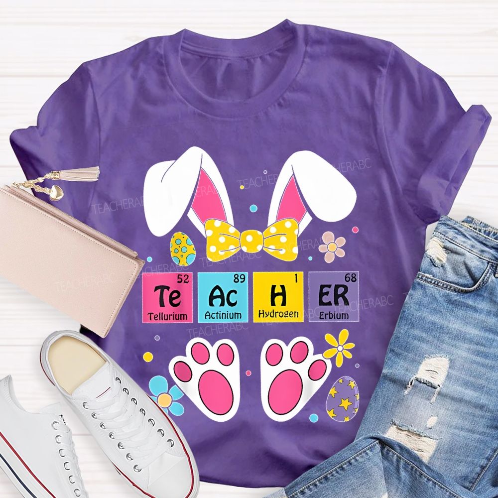 Teacher Bunny Easter Egg Graphics  Teacher T-shirt