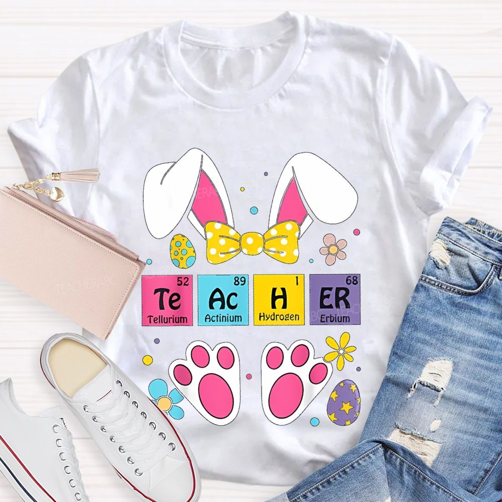 Teacher Bunny Easter Egg Graphics  Teacher T-shirt