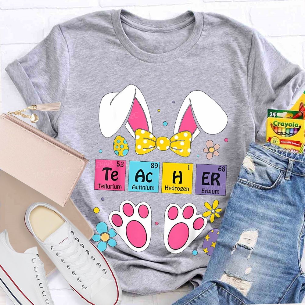 Teacher Bunny Easter Egg Graphics  Teacher T-shirt