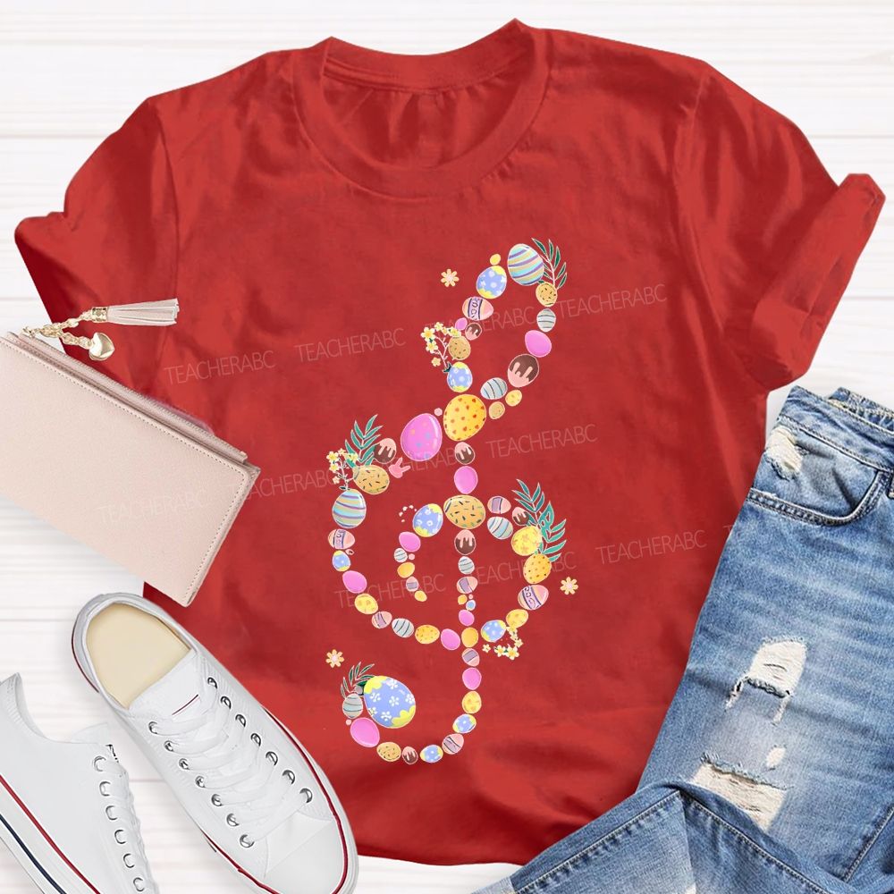 Easter Egg Musical Note  Teacher T-shirt