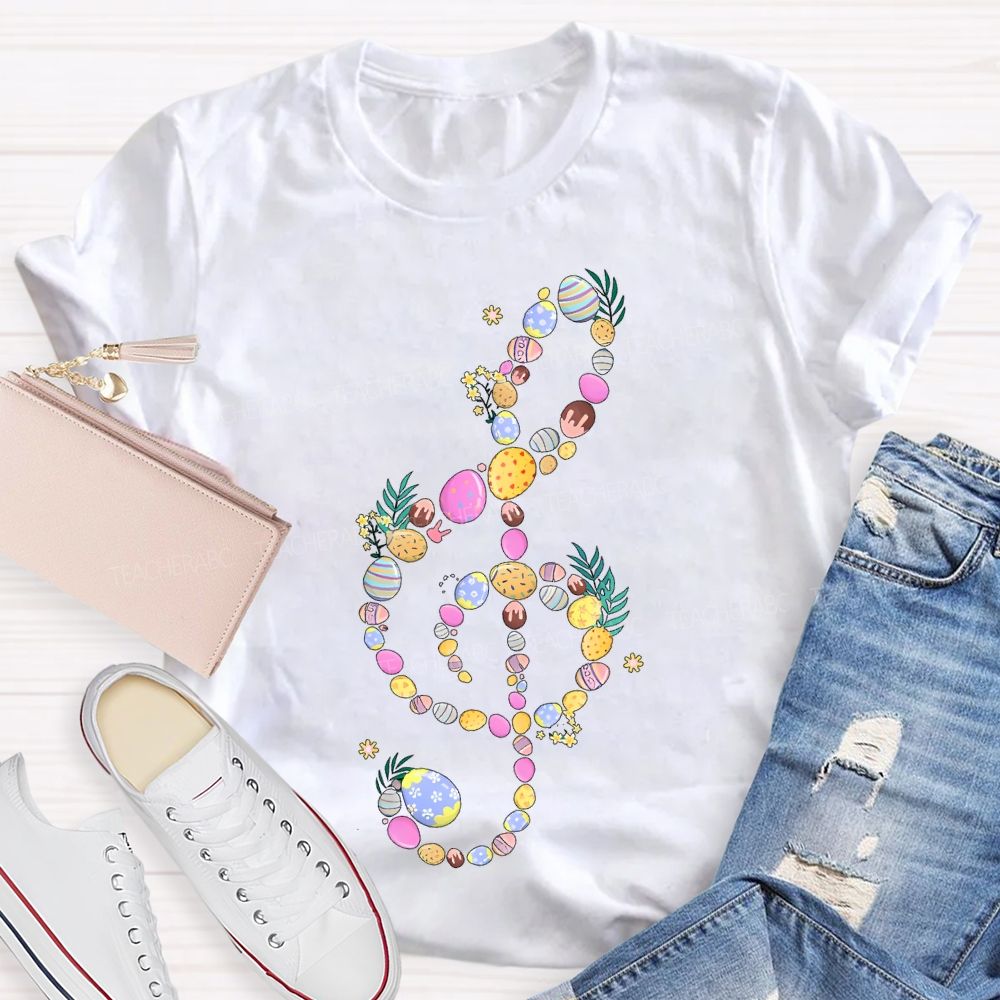 Easter Egg Musical Note  Teacher T-shirt