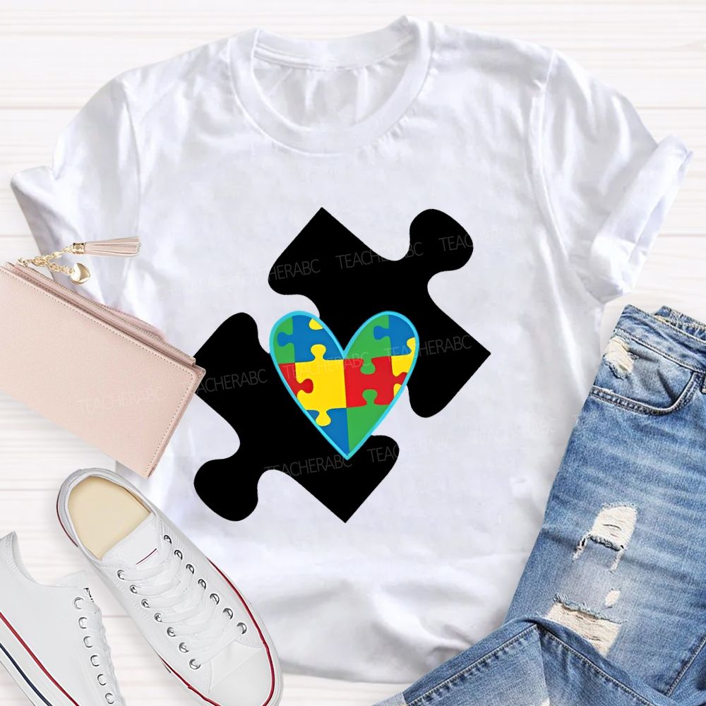 Love Puzzle Autism Graphics  Teacher T-shirt