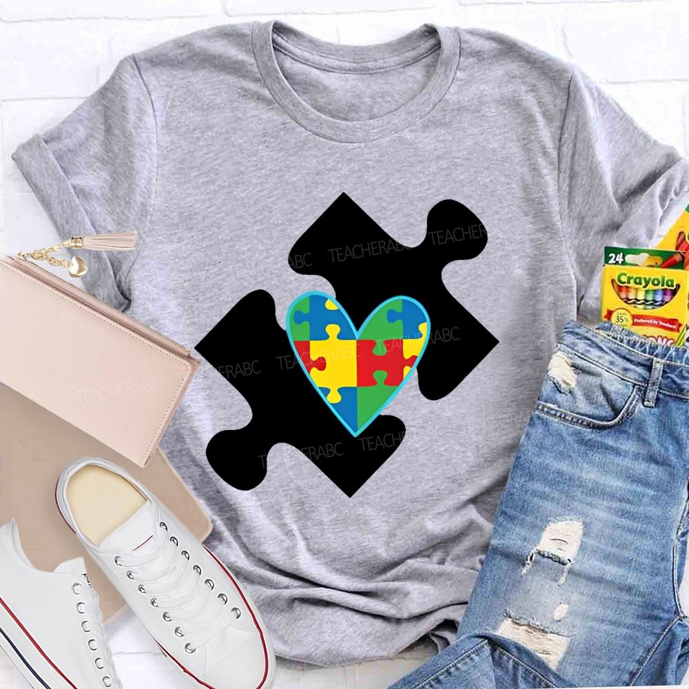 Love Puzzle Autism Graphics  Teacher T-shirt
