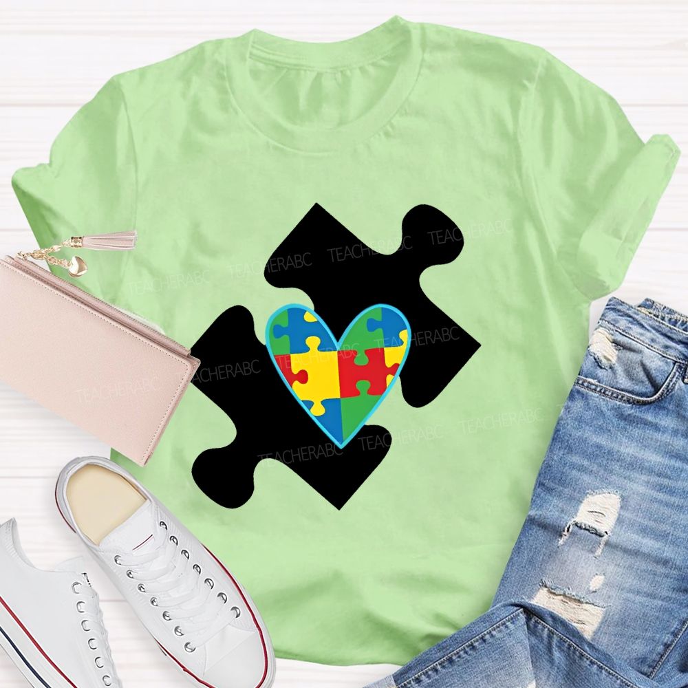Love Puzzle Autism Graphics  Teacher T-shirt
