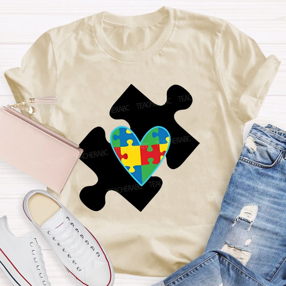 Love Puzzle Autism Graphics  Teacher T-shirt