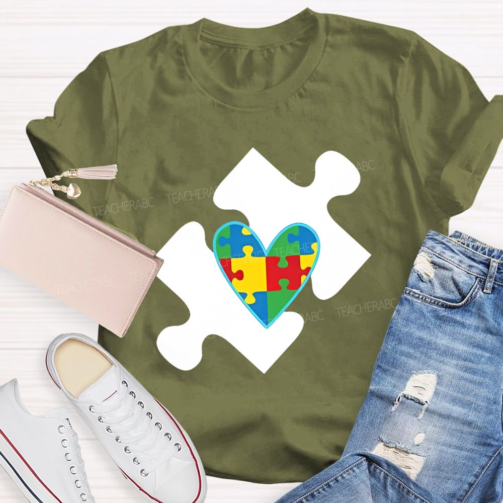 Love Puzzle Autism Graphics  Teacher T-shirt