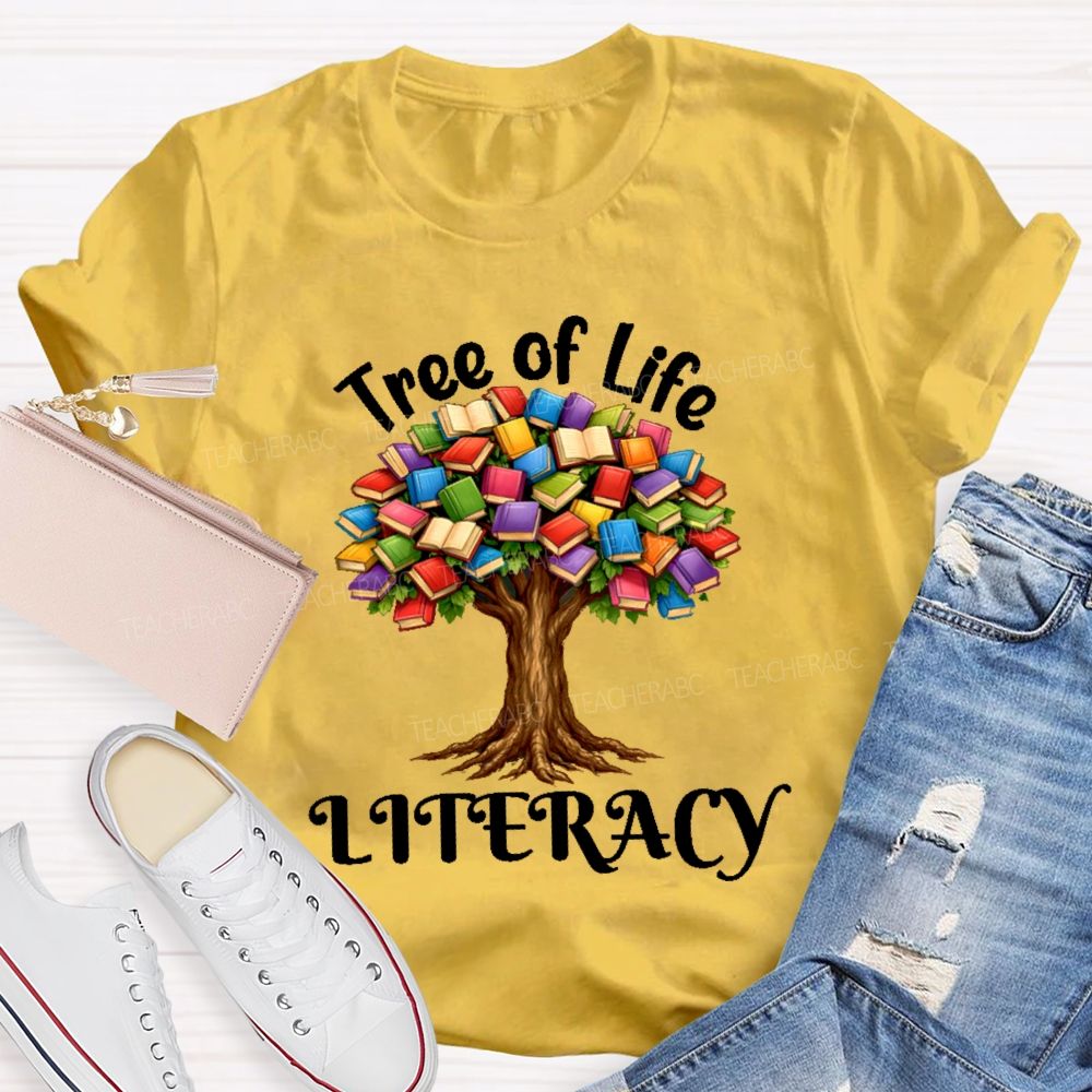 Tree Of Life Literacy   Teacher T-shirt