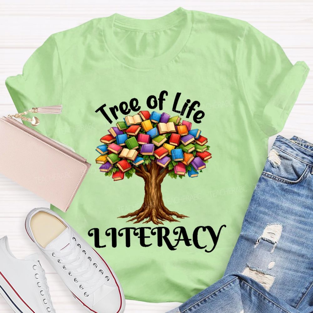Tree Of Life Literacy   Teacher T-shirt