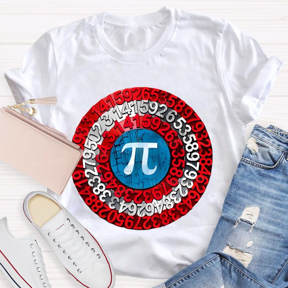 Pi  Shield  Graphic  Teacher T-shirt