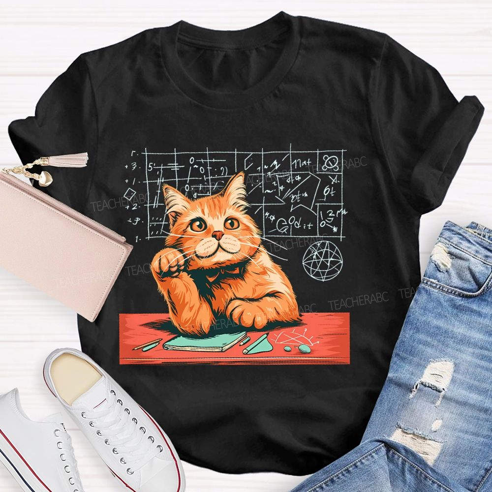 Mathematics Cat  Teacher T-shirt