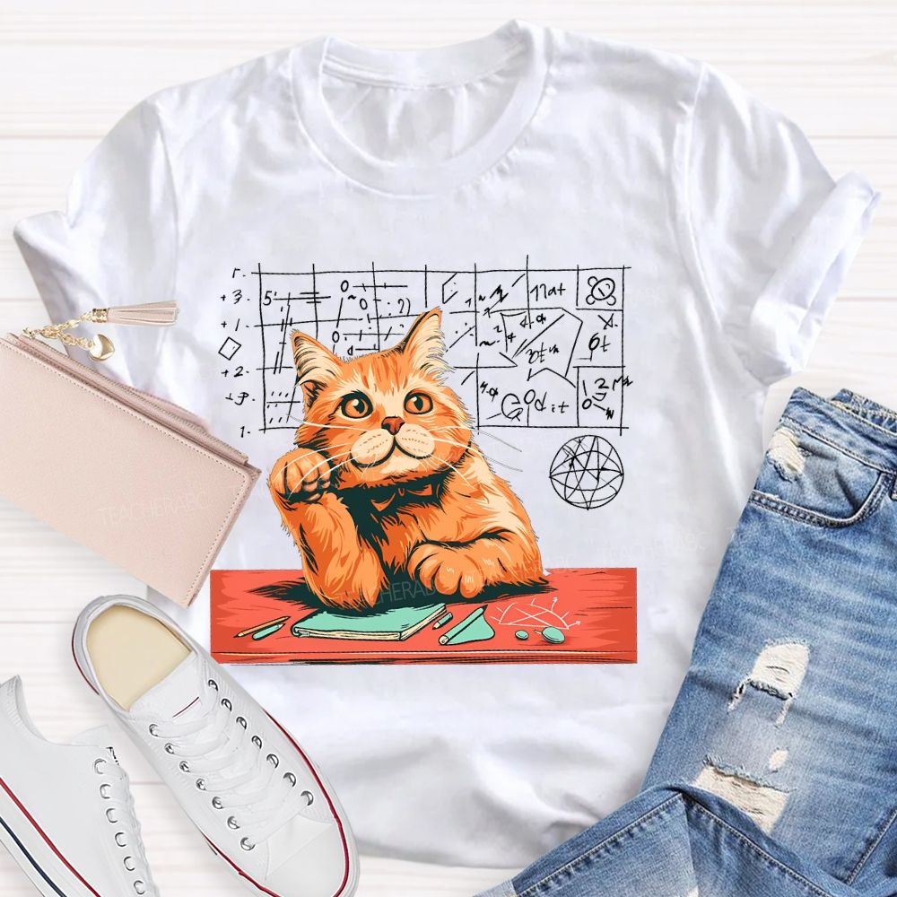 Mathematics Cat  Teacher T-shirt