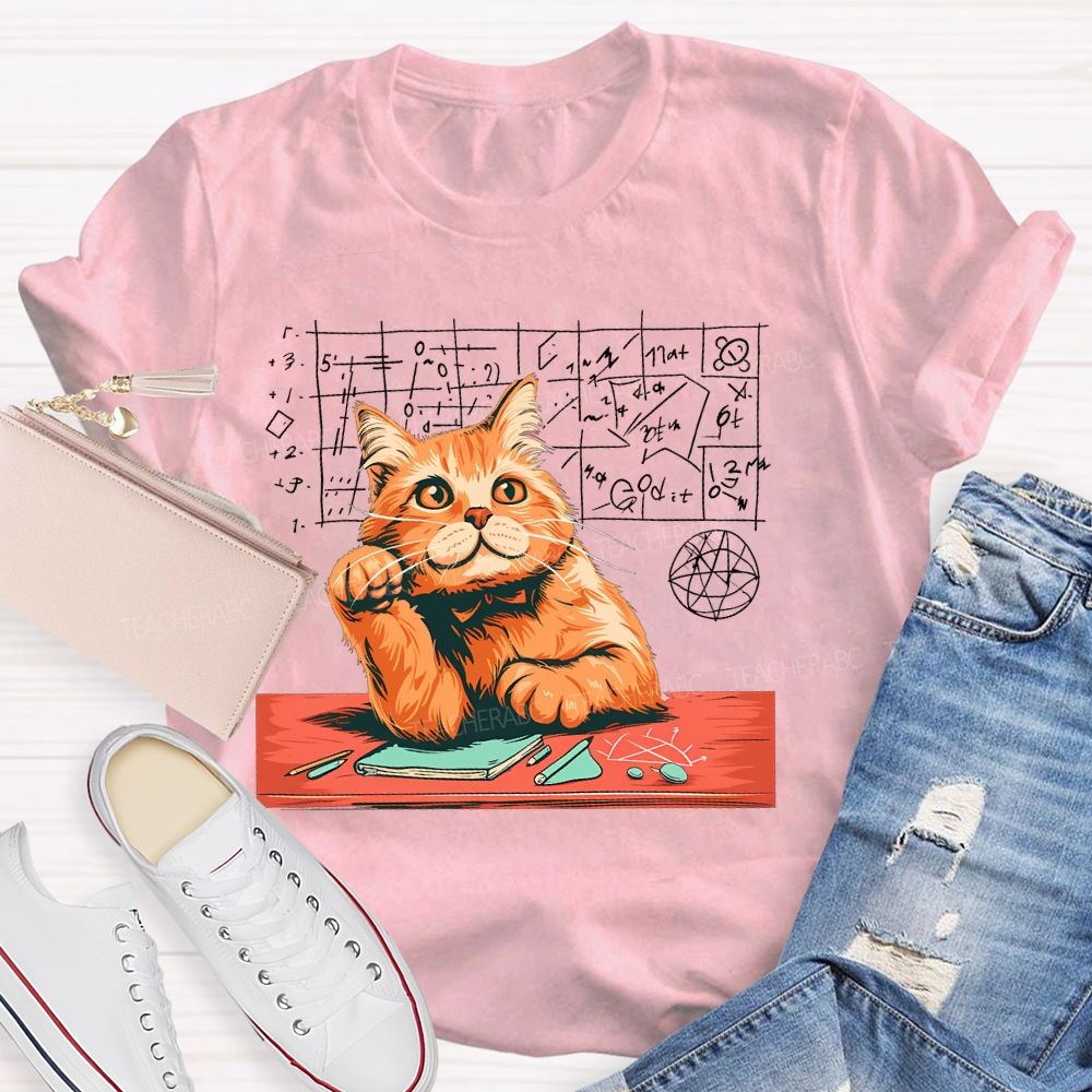 Mathematics Cat  Teacher T-shirt