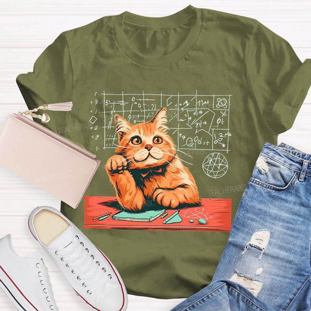 Mathematics Cat  Teacher T-shirt
