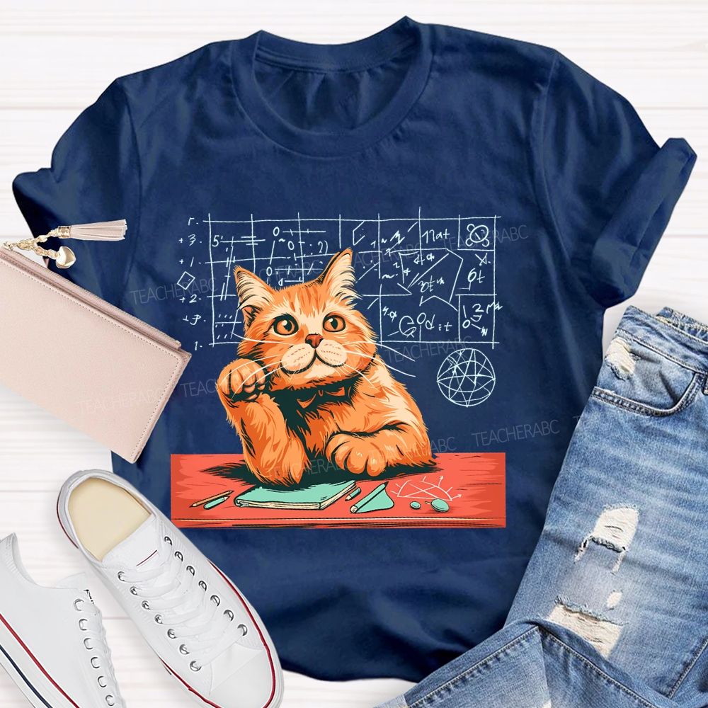 Mathematics Cat  Teacher T-shirt