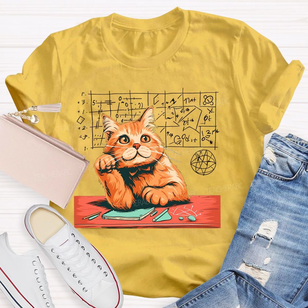 Mathematics Cat  Teacher T-shirt