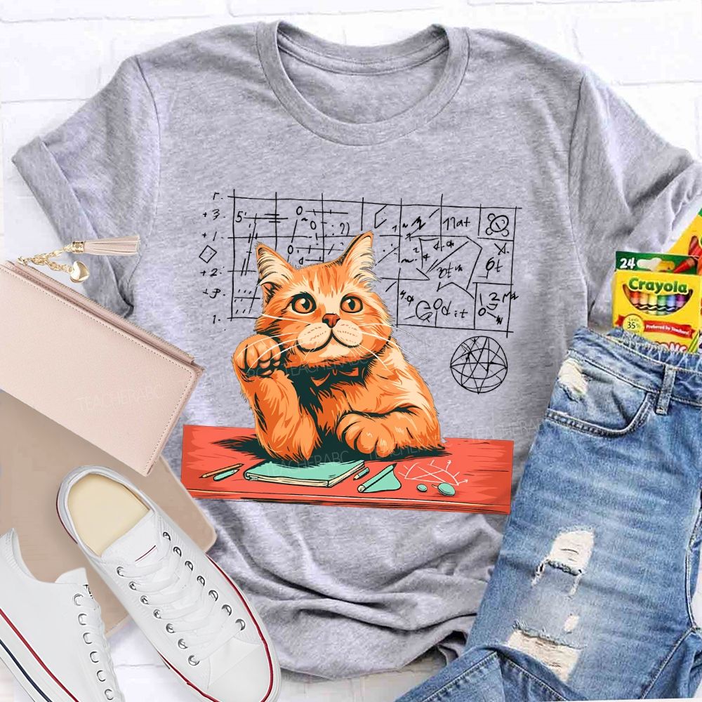 Mathematics Cat  Teacher T-shirt