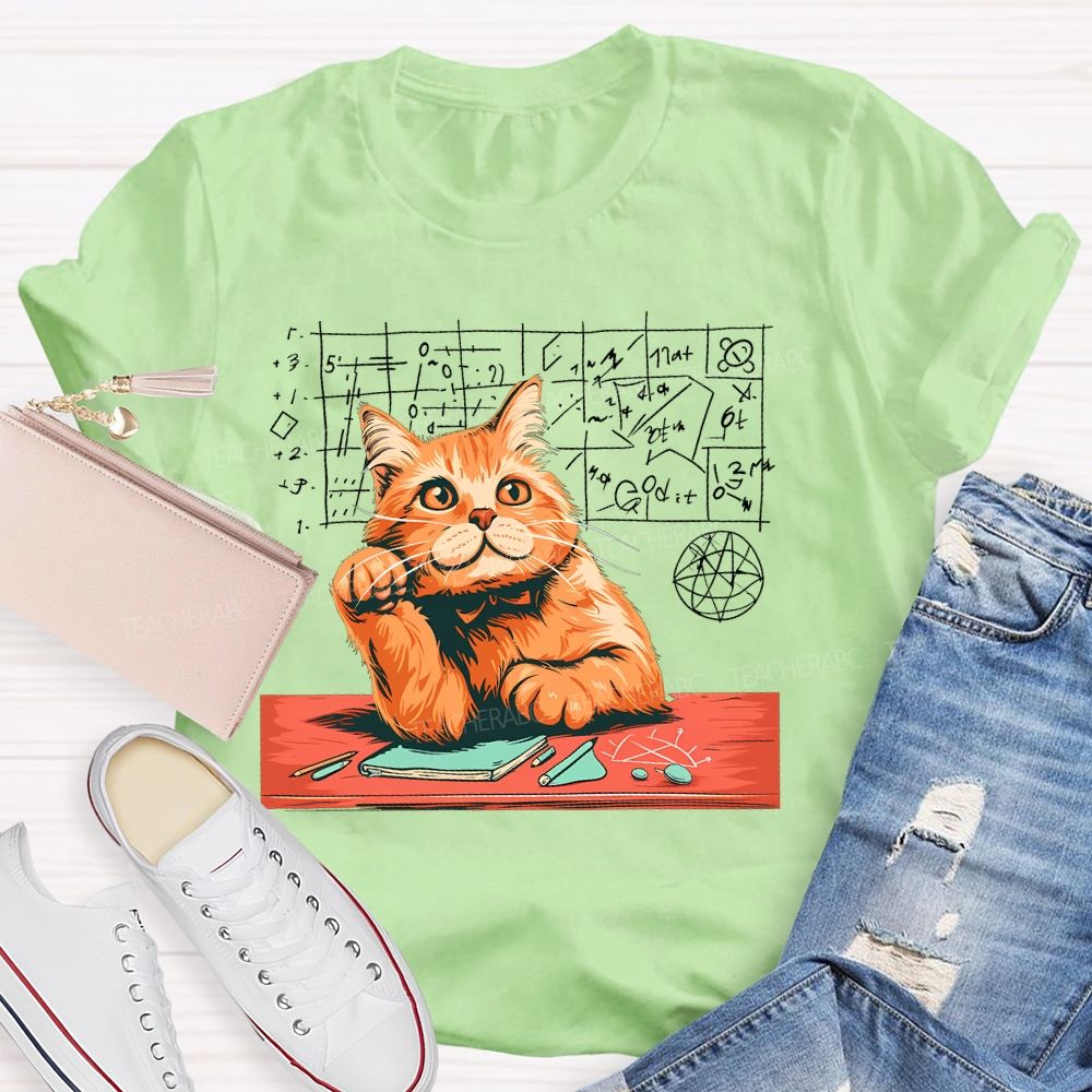 Mathematics Cat  Teacher T-shirt