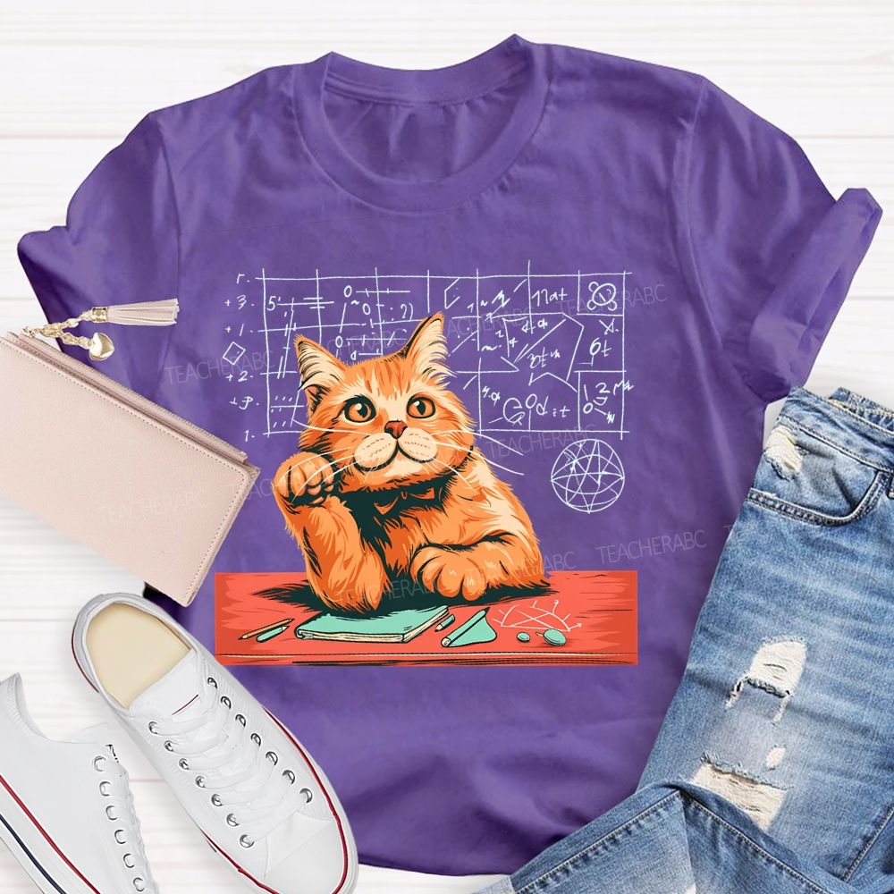 Mathematics Cat  Teacher T-shirt