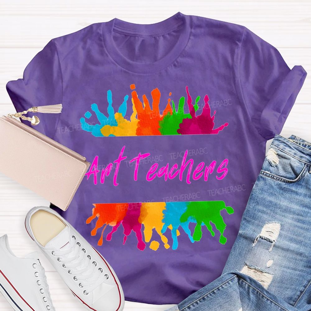 Art Teacher Colorful Tie-Dye Print Teacher T-shirt