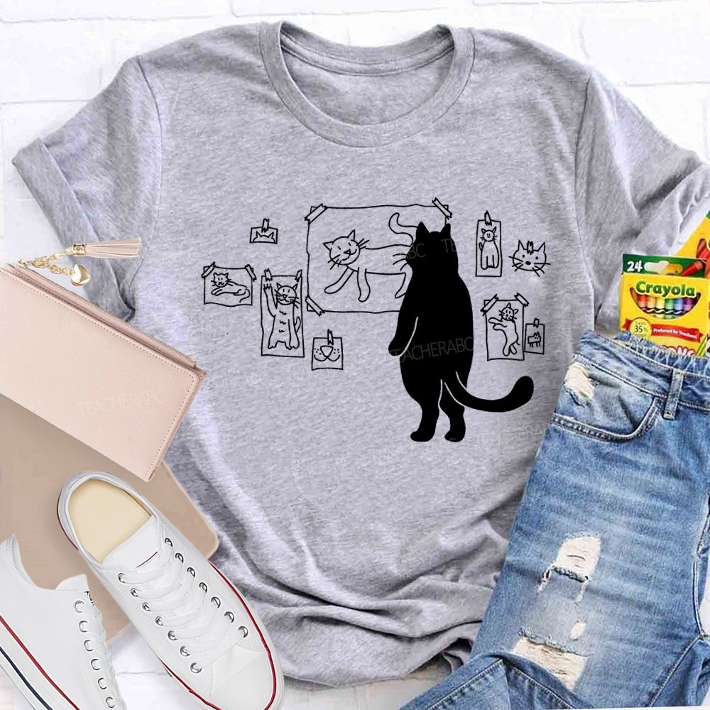 Cat Gallery This Is Art And This Is Artist Cat Teacher T-shirt