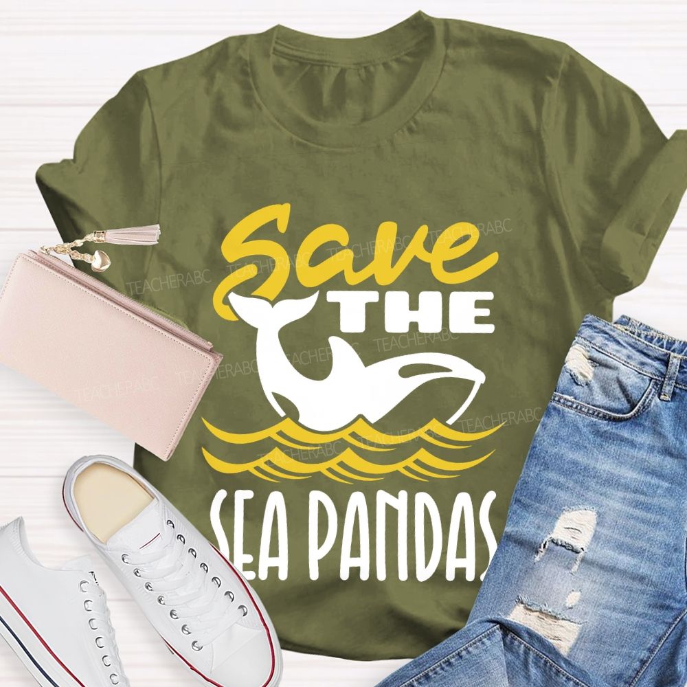 Save The Sea Pandas   Teacher T-shirt