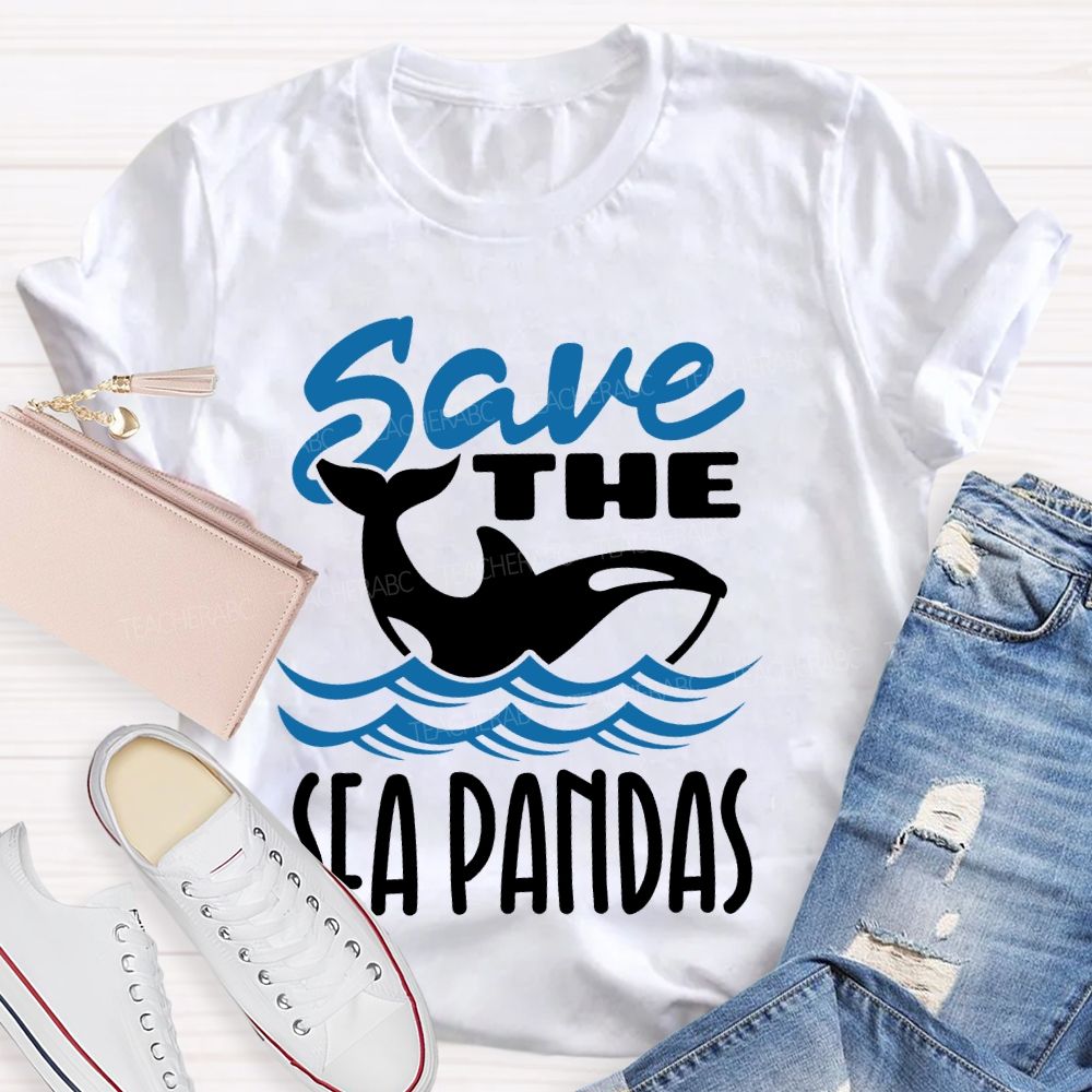 Save The Sea Pandas   Teacher T-shirt