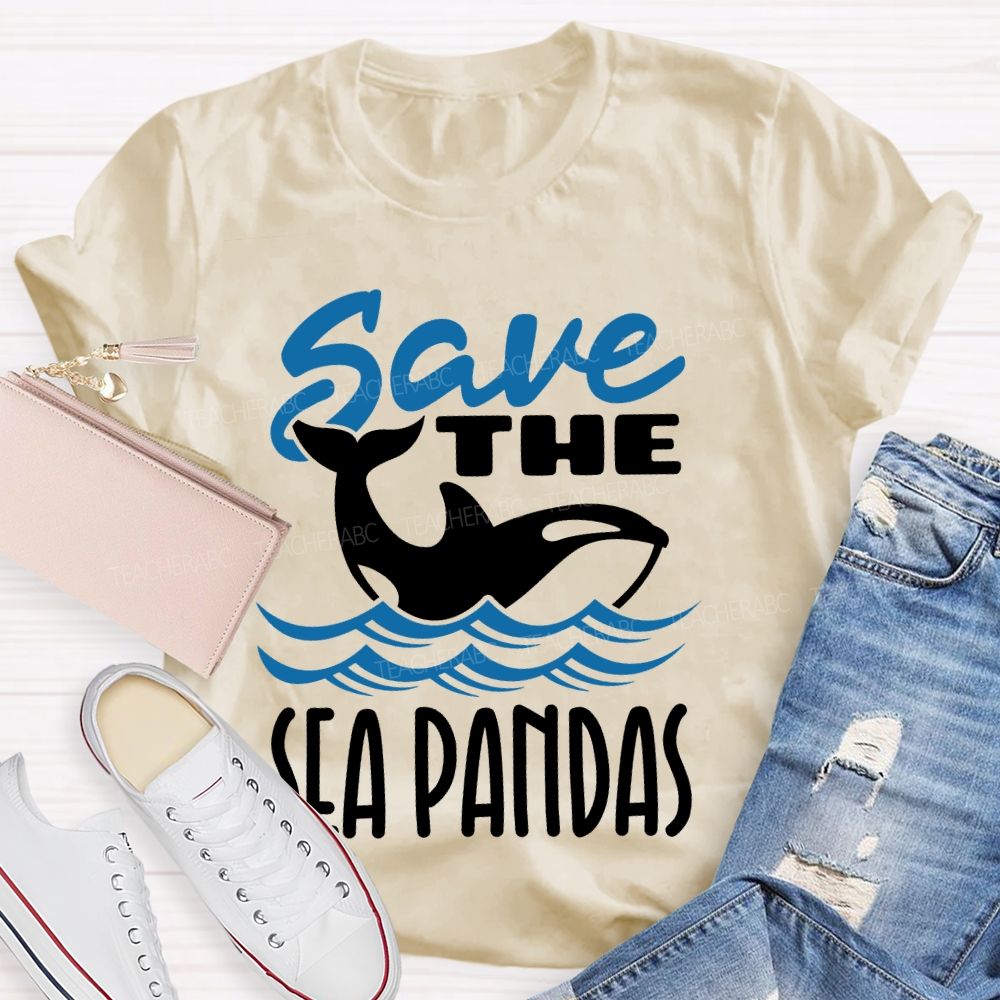 Save The Sea Pandas   Teacher T-shirt