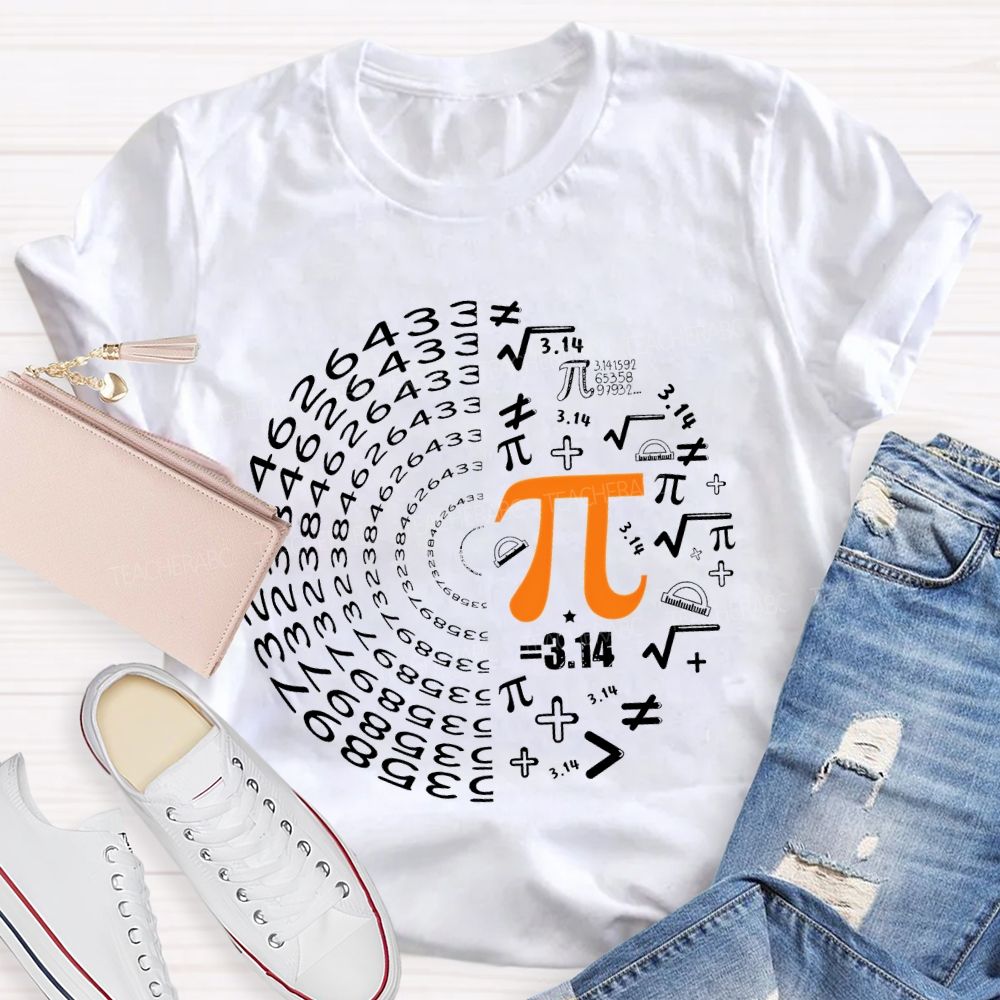 Pi Circular Shape Mathematics  Teacher T-shirt