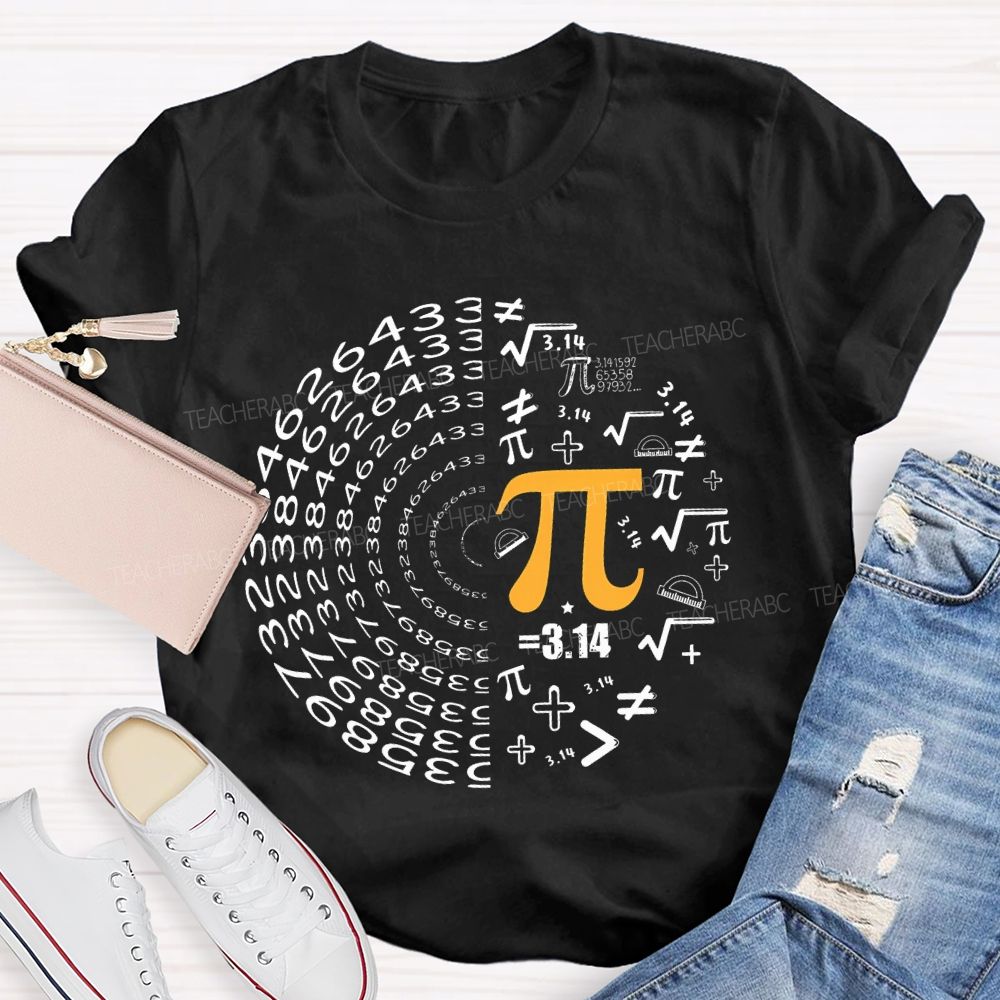 Pi Circular Shape Mathematics  Teacher T-shirt