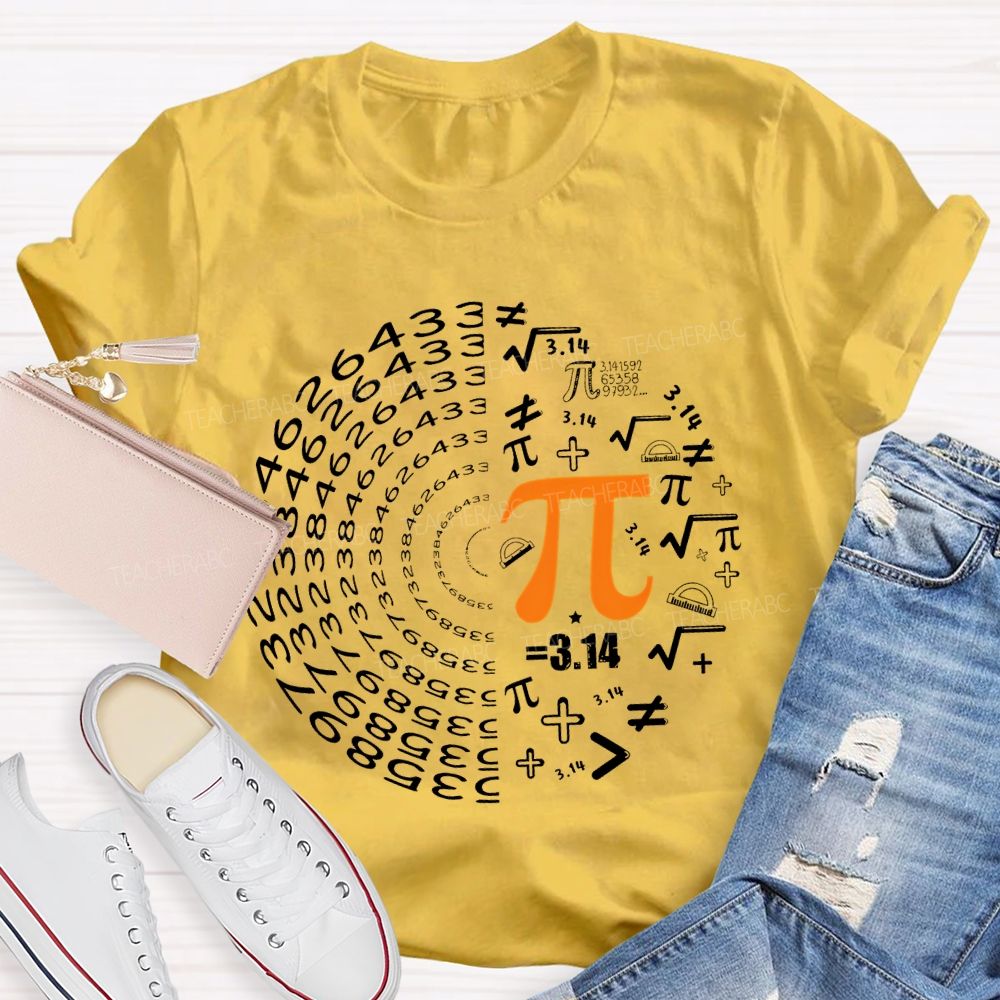 Pi Circular Shape Mathematics  Teacher T-shirt