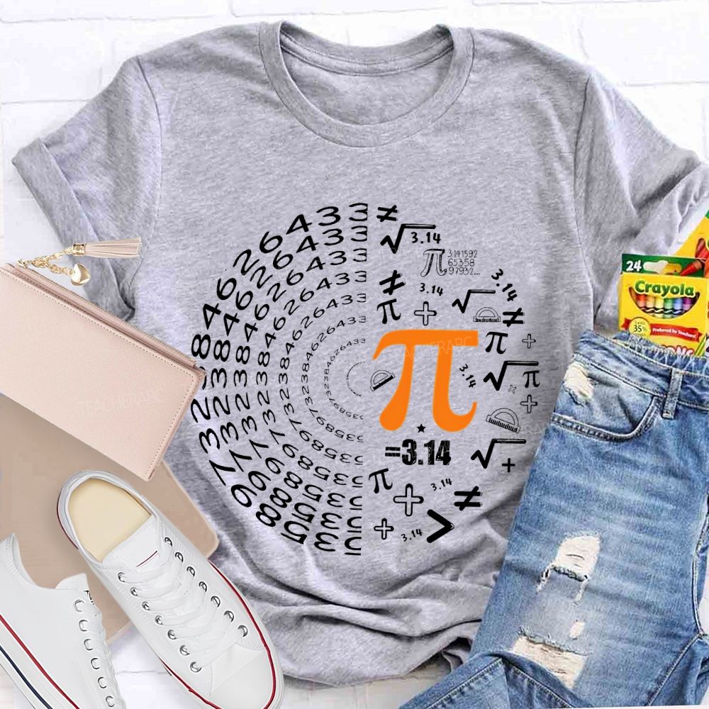 Pi Circular Shape Mathematics  Teacher T-shirt