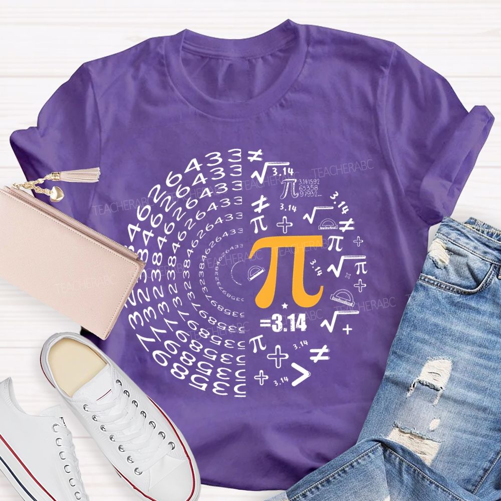 Pi Circular Shape Mathematics  Teacher T-shirt