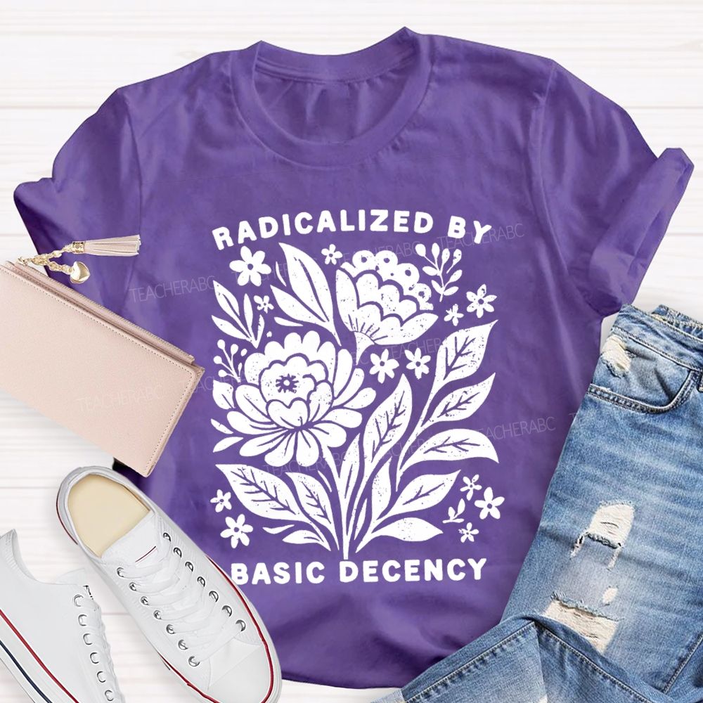Radicalized By Basic Decency Vintage Flower T-shirt