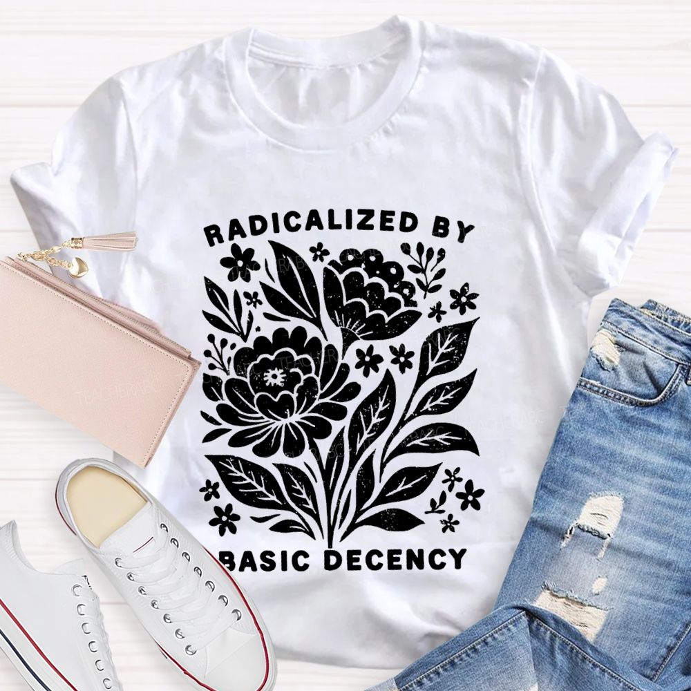 Radicalized By Basic Decency Vintage Flower T-shirt