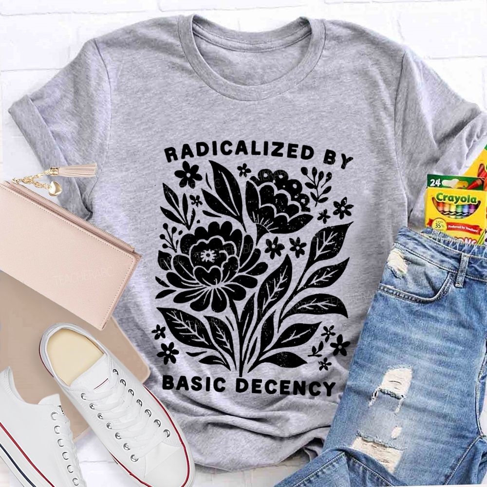 Radicalized By Basic Decency Vintage Flower T-shirt