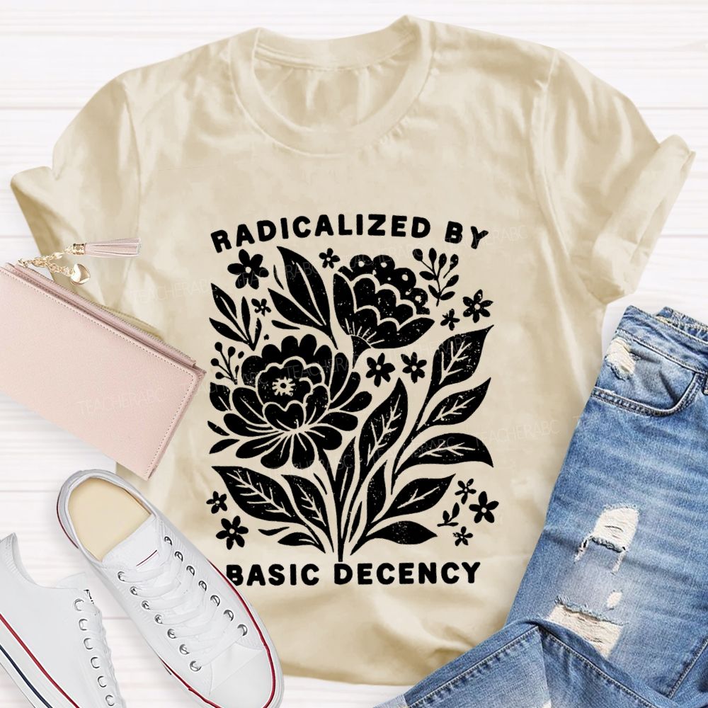 Radicalized By Basic Decency Vintage Flower T-shirt