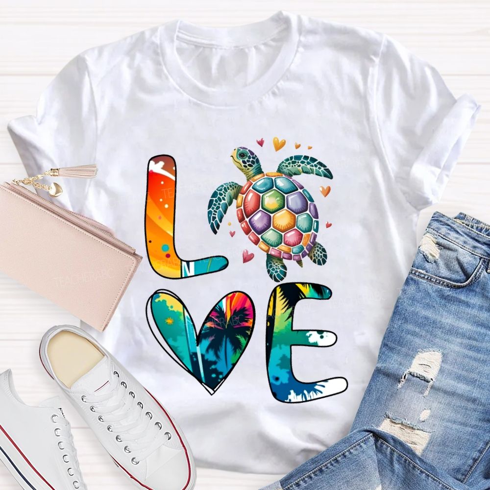 Love Turtles Protect Our Oceans Teacher T-shirt