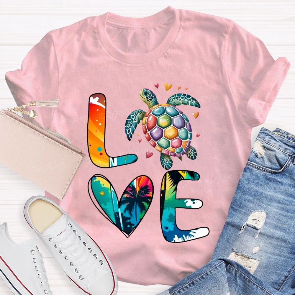 Love Turtles Protect Our Oceans Teacher T-shirt