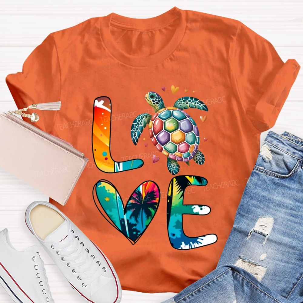 Love Turtles Protect Our Oceans Teacher T-shirt