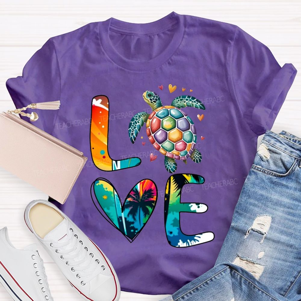 Love Turtles Protect Our Oceans Teacher T-shirt