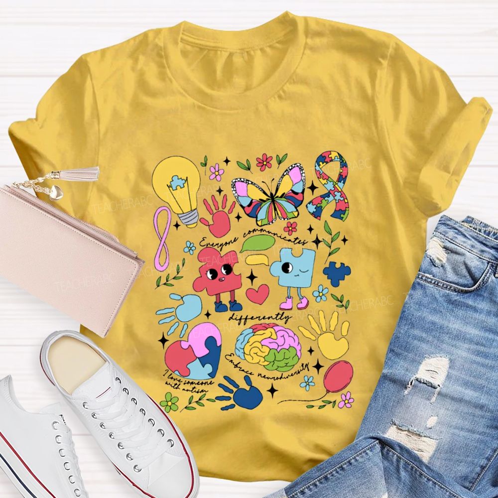 Differently Embrace Neurodiversity Special Education Teacher T-shirt