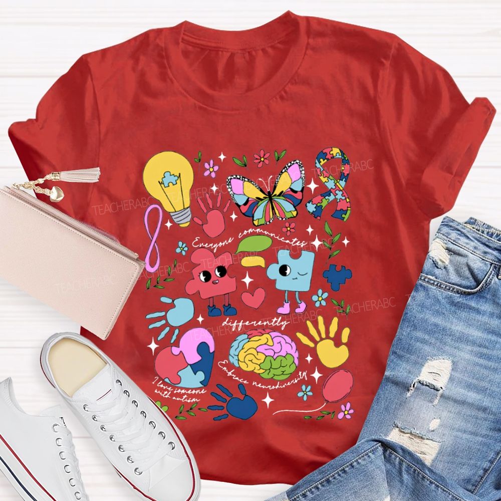 Differently Embrace Neurodiversity Special Education Teacher T-shirt
