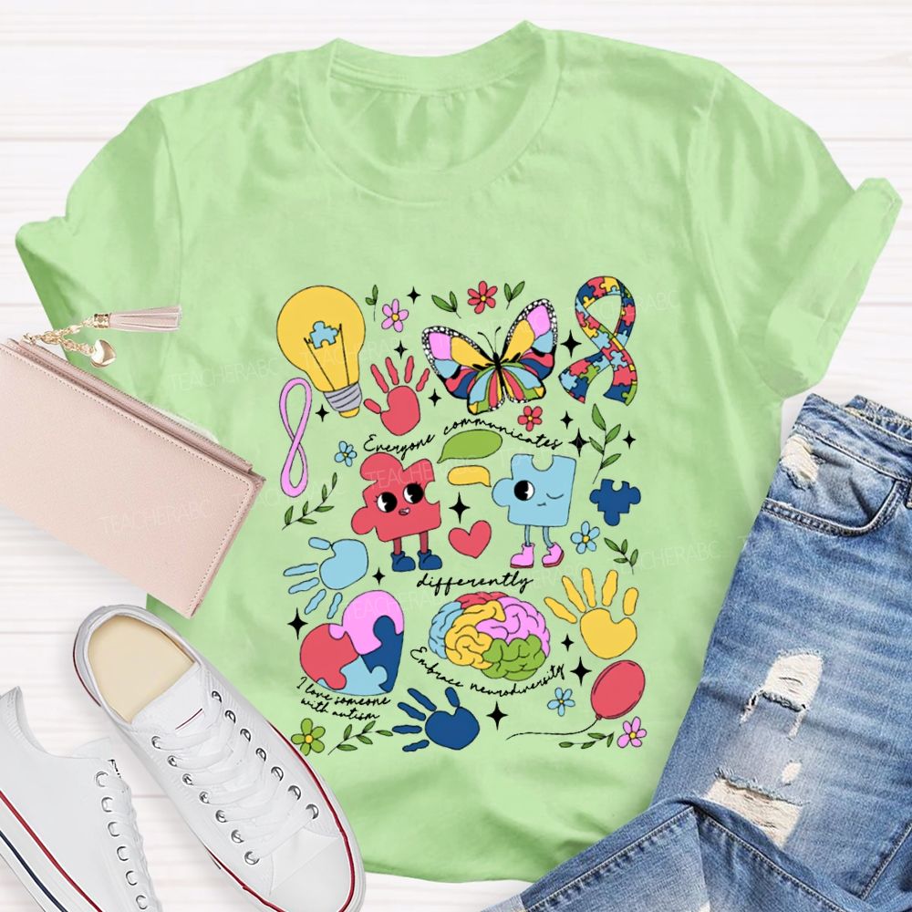 Differently Embrace Neurodiversity Special Education Teacher T-shirt