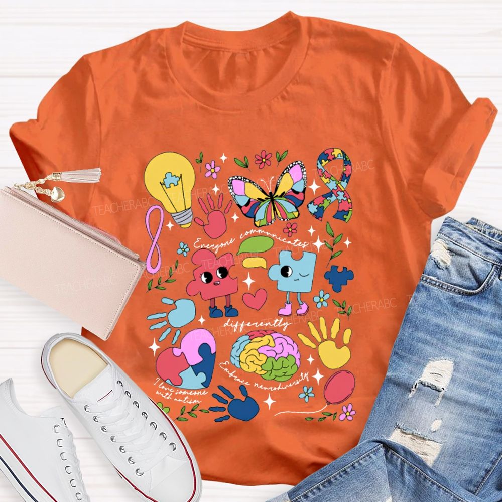 Differently Embrace Neurodiversity Special Education Teacher T-shirt